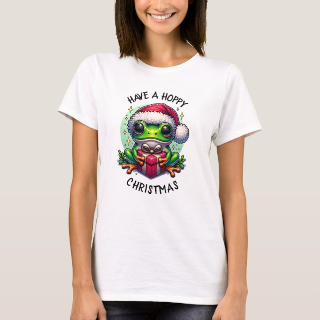 Hoppe Weihnachten | Froschpuppe T-Shirt (Vorderseite)
