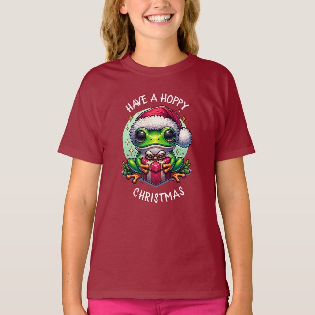 Hoppe Weihnachten | Froschpuppe T-Shirt (Vorderseite)