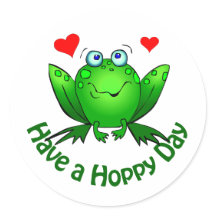 Hoppeltag Süßer Grüner Frosch mit Herzen