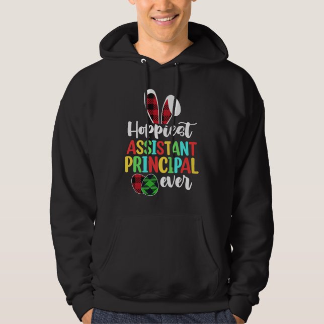 Hoppiest Assistant Principal Ever Bunny Ear Red Pl Hoodie (Vorderseite)