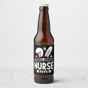 Hoppiest Nurse Ever Osterfest Bunny Eggs Bierflaschenetikett
