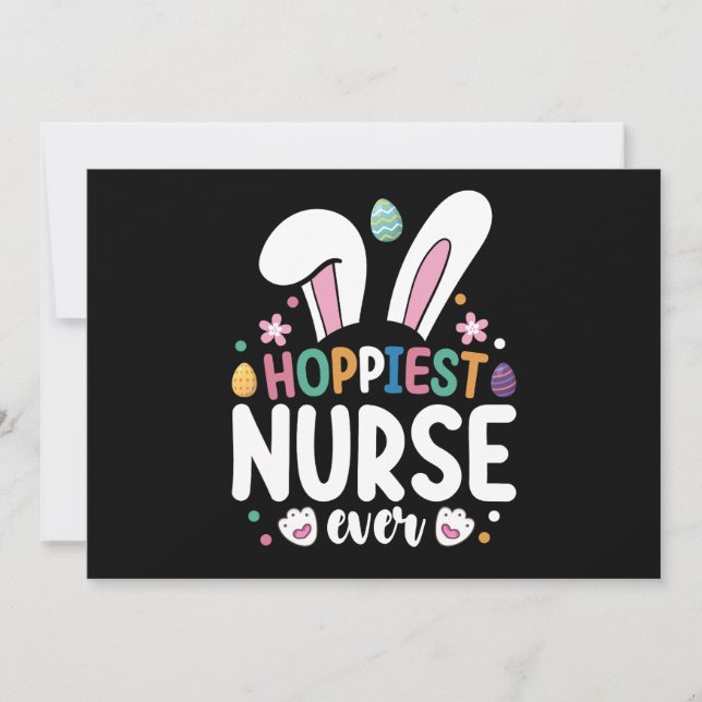 Hoppiest Nurse Ever Osterfest Bunny Eggs Einladung (Vorderseite)