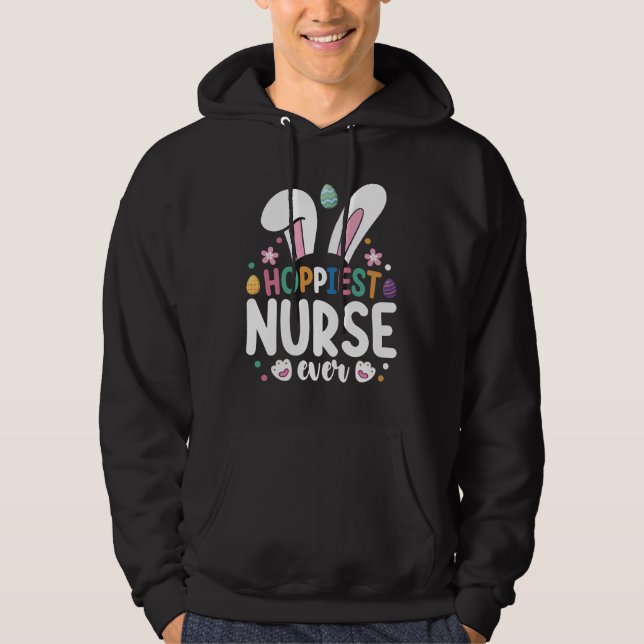 Hoppiest Nurse Ever Osterfest Bunny Eggs Hoodie (Vorderseite)