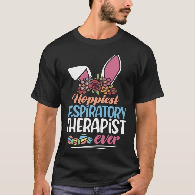 Hoppiest Respiratory Therapist Ever Bunny Ear Red  T-Shirt (Vorderseite)