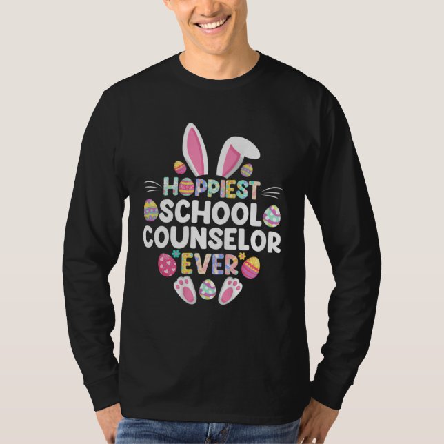 Hoppiest School Counselor Ever  Happy Easter Day T-Shirt (Vorderseite)