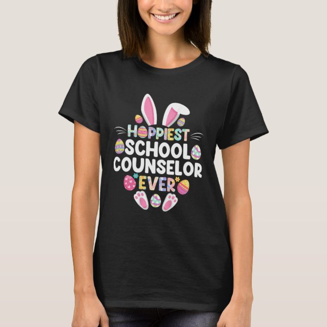 Hoppiest School Counselor Ever  Happy Easter Day T-Shirt (Vorderseite)