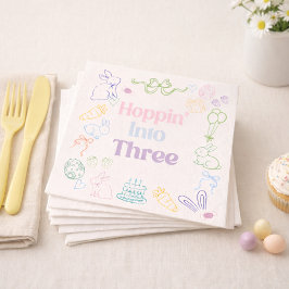 Hoppin’ Into Three Geburtstagsservietten – Hase 3. Serviette