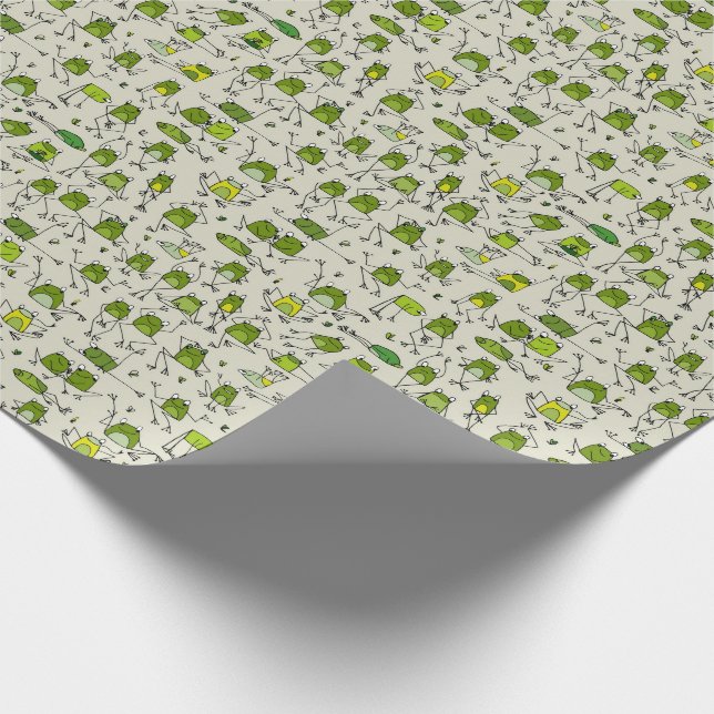 Hoppin-Stick-Ribbit von Grooviden Green Frogs Geschenkpapier (Ecke)