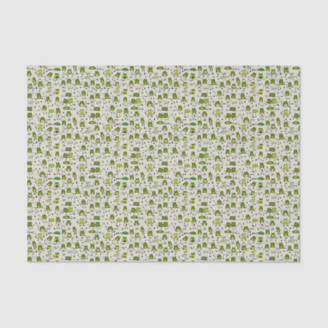 Hoppin-Stick-Ribbit von Grooviden Green Frogs Seidenpapier (Vorderseite)