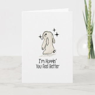 Hoppin’ You Feel Better Bunny Get Well Card Karte