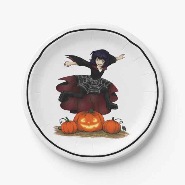 Hopping Hazel Halloween Pappteller (Vorderseite)