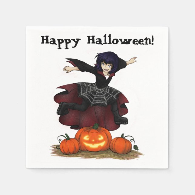 Hopping Hazel Halloween-Party Napkins Serviette (Vorderseite)