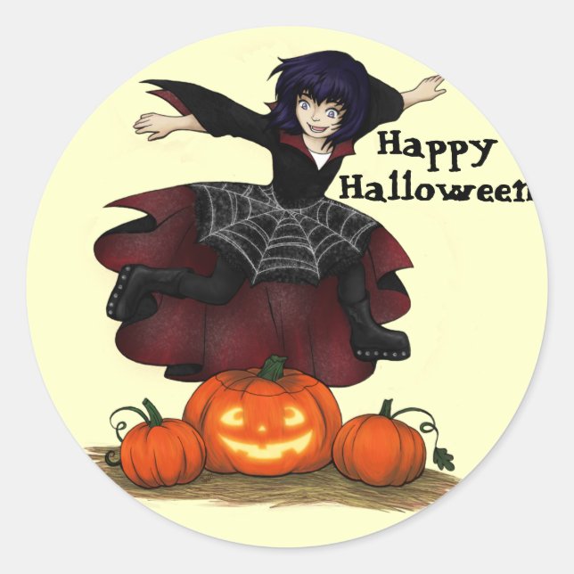 Hopping Hazel Halloween Stickers (Vorderseite)