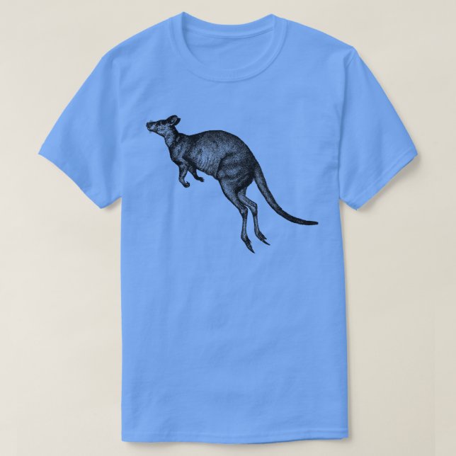 Hopping Kangaroo Print T-Shirt (Design vorne)