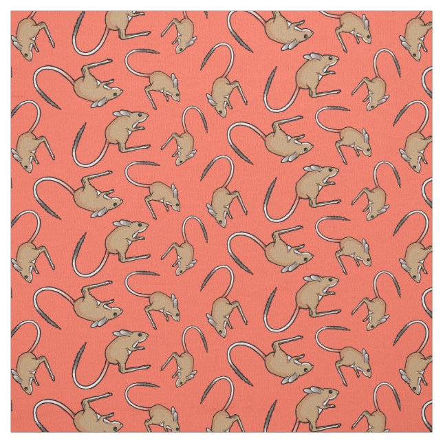 Hopping Maus orange braunes Gewebe Stoff (Muster)