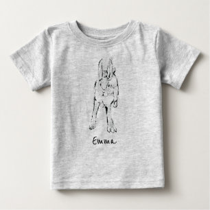 Hopping Wildes Kaninchen / Personalisierter Name d Baby T-shirt