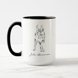 Hopping Wildes Kaninchen / Personalisierter Name Tasse