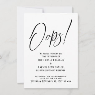 Hoppla! Funny Delayed Wedding Simple Card Einladung