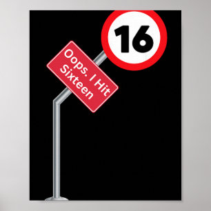 Hoppla, ich wurde Sechzehn Lustiger 16. Geburtstag Poster