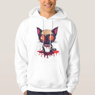 Hoppla Miau Traurige Kawaii-Katze Kaffeeliebhaber Hoodie