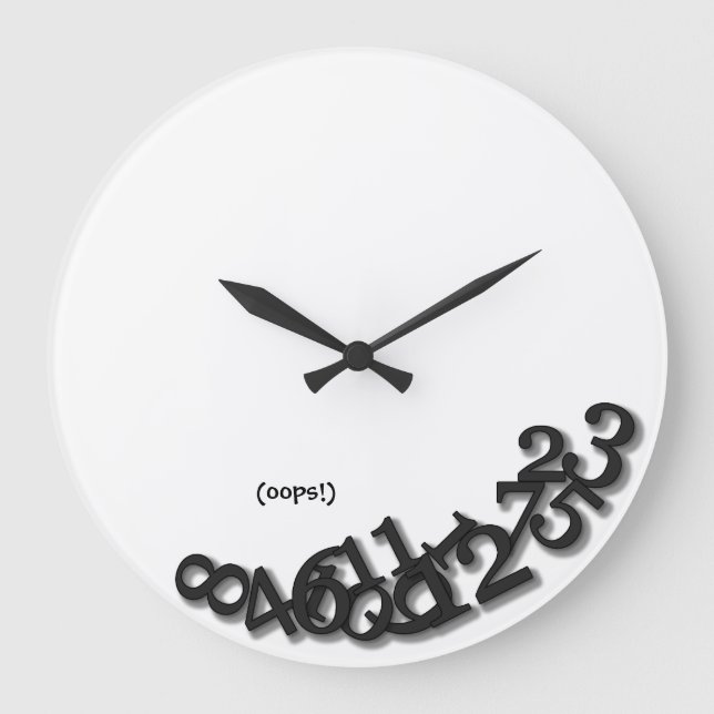 Hoppla! (Nach dem Erdbeben) Große Wanduhr (Vorderseite)