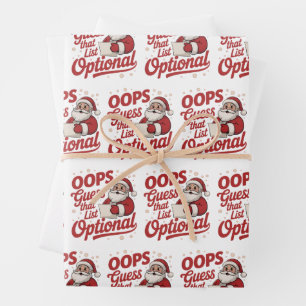 Hoppla, rate mal, diese Liste ist optional, lustig Geschenkpapier Set