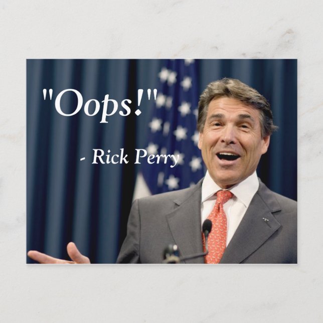 Hoppla! - Rick Perry Postkarte (Vorderseite)