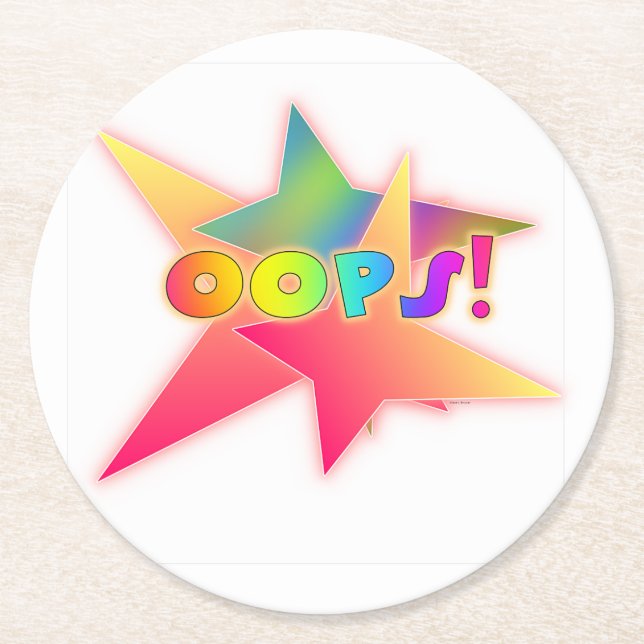 Hoppla Runder Pappuntersetzer (Vorderseite)