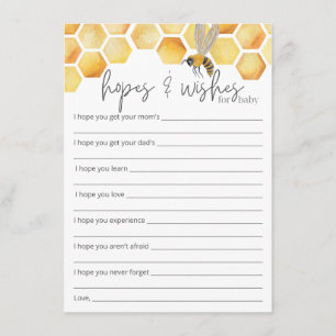 Hoppla & Wish Bienen Babydusche Begleitkarte