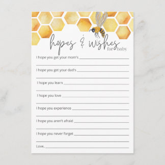 Hoppla & Wish Bienen Babydusche Begleitkarte
