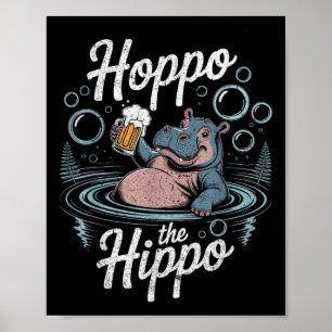 Hoppo Hippo Bier Bubbles Hippo Spaß Poster