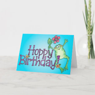 Hoppy Birthday Frog - Grußkarte Karte