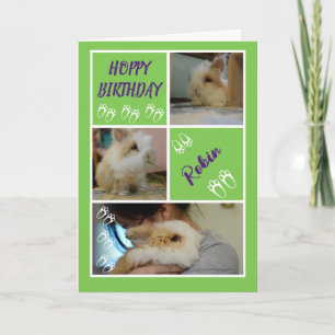 Hoppy Birthday Funny Rabbit Pun Foto Gruß Karte