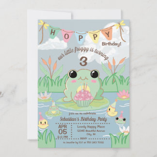Hoppy Birthday Kids Party Invitation Einladung