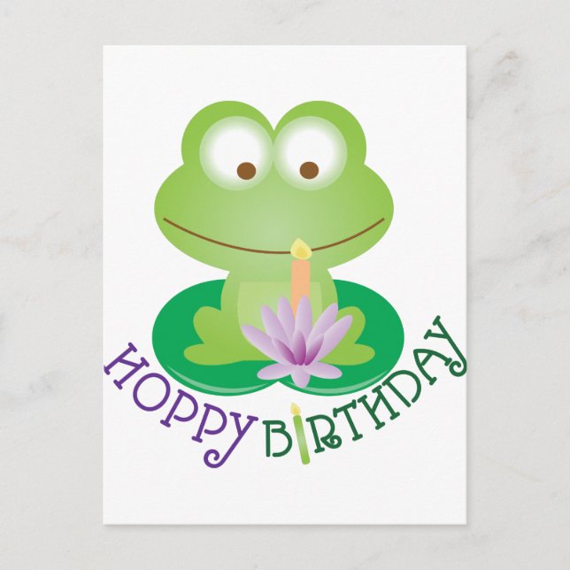 Hoppy Birthday Postkarte (Vorderseite)