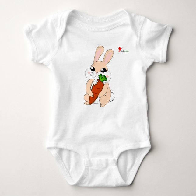 Hoppy Bunny Baby Bodysuit Baby Strampler (Vorderseite)