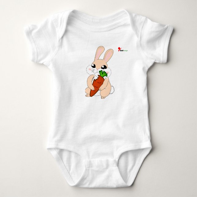 Hoppy Bunny Baby Bodysuit Strampler (Vorderseite)