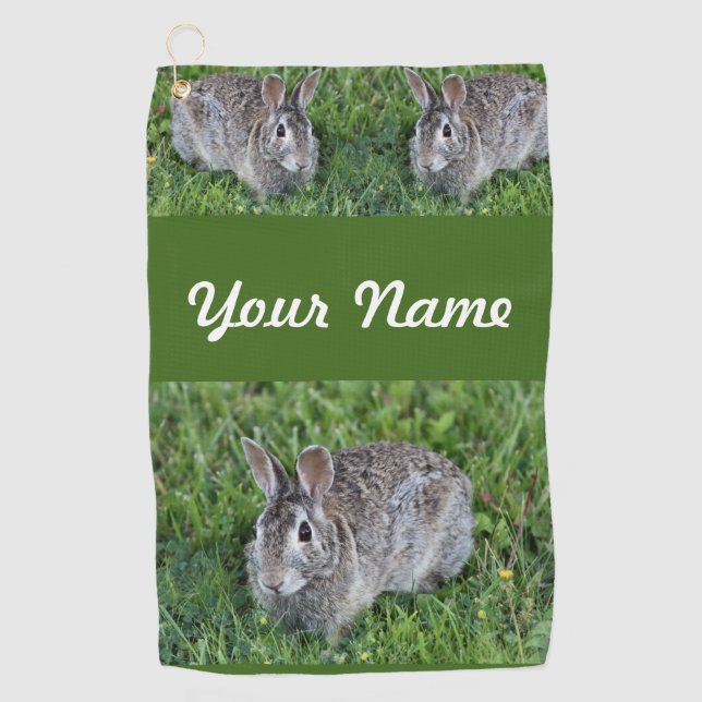 Hoppy Bunny Golfhandtuch (Vorderseite)