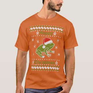 Hoppy Christmas Frog Ugly Sweater T-Shirt