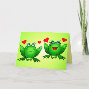 Hoppy Day Fun Niedliche Cartoon Frogs Hörnchen Karte