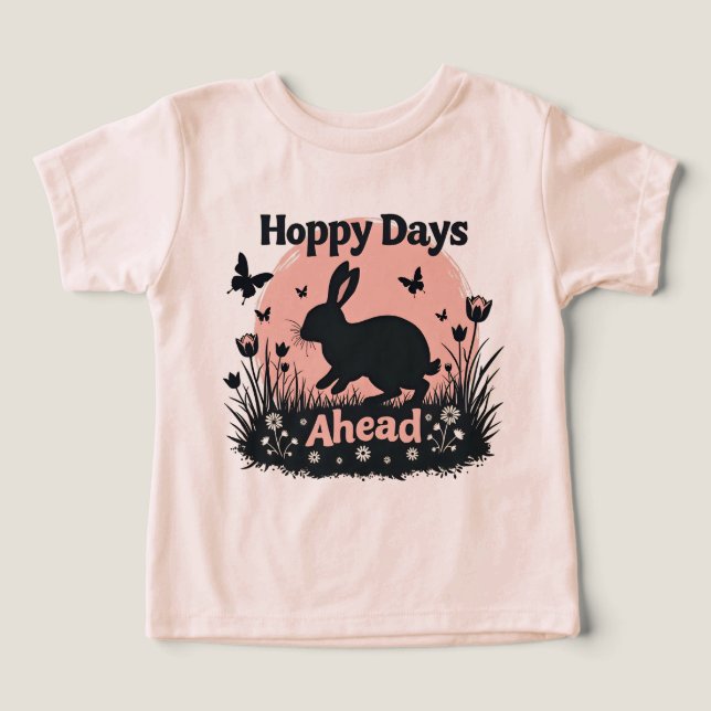Hoppy Days Ahead Cute Easter Bunny Spring Rabbit (Design Vorderseite)
