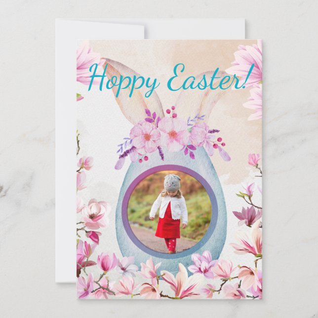 Hoppy Easter egg with photo Einladung (Vorderseite)