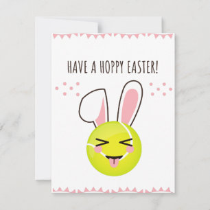 Hoppy Easter Tennis Bunny Ball Niedlich Funny Feiertagskarte