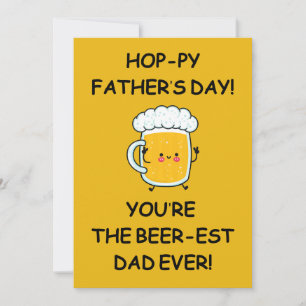Hoppy Father's Day Card Beerest Vater je Einladung