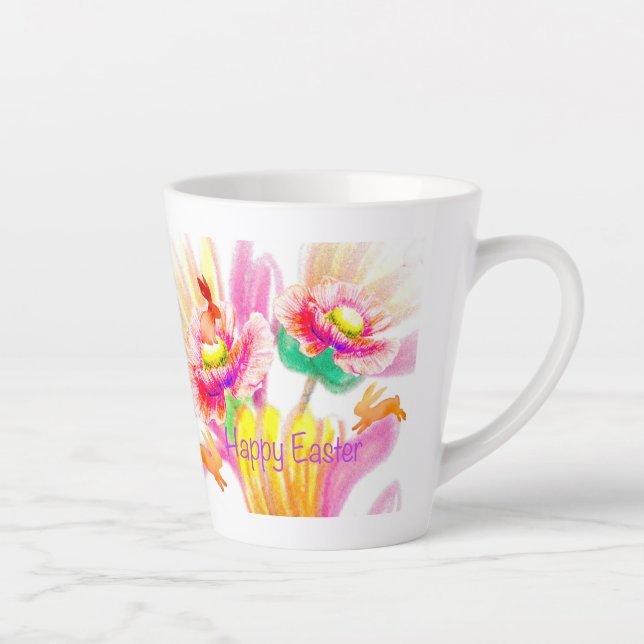 Hoppy Floral Oaster Latte Tasse (Rechts)