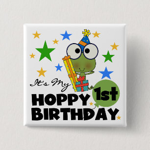 Hoppy Frog 1. Geburtstag T Shirts und Geschenke Button