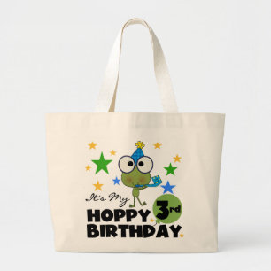 Hoppy Frog 3. Geburtstagsgeschenke und Geschenke Jumbo Stoffbeutel