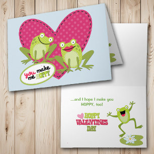 Hoppy Frog Valentine Day Feiertagskarte