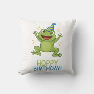 Hoppy Geburtstag Lustiger Frosch Kinder Kissen