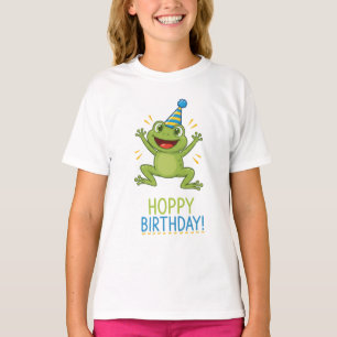 Hoppy Geburtstag Lustiger Frosch Kinder T-Shirt